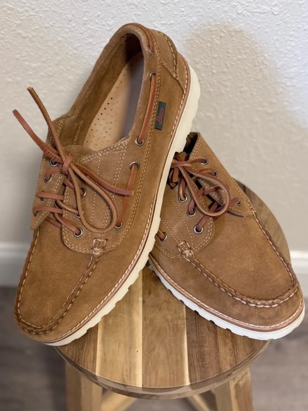 NWT G.H. Bass Ranger Camp Moc Sued Shoes Brown Men's Size 12 In Box